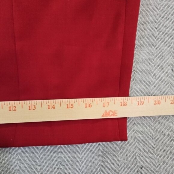 NUE by Shani S1025 Size 2 Leather Accents Red Shapewear Midi Dress Quiet Luxury - Picture 12 of 16